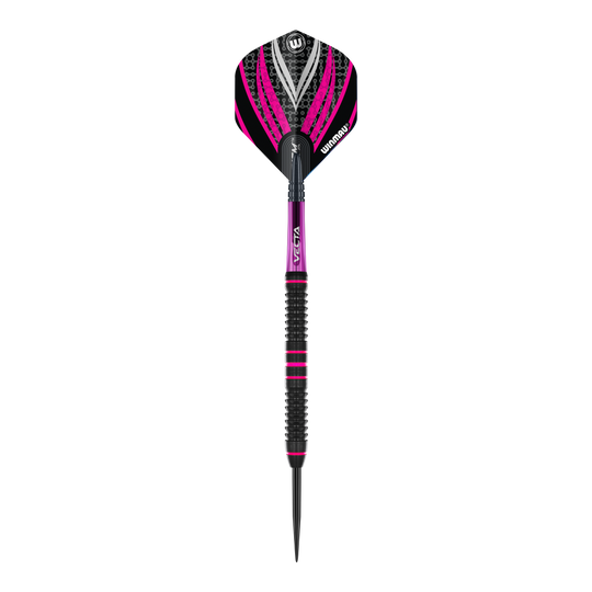 Das Bild stellt die Winmau Team 360 Rebecca Allen Steeldarts - 24g dar. Diese Darts bieten eine ausgezeichnete Balance und Kontrolle beim Spiel.