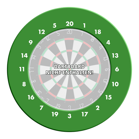 Cadre de cible de fléchettes avec chiffres HD - Couleurs personnalisées Abgebildet ist ein Dartboard Surround in Grün ohne Logo. Es handelt sich um eine schlichte Umrandung für eine Dartscheibe.