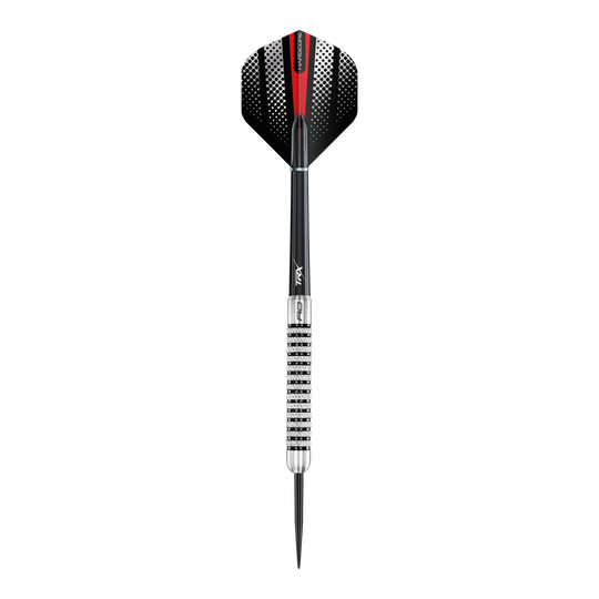 Fléchettes en acier Red Dragon Flightmaster Fury 2 - 25 g Das Bild zeigt die Red Dragon Flightmaster Fury 2 Steeldarts mit 25-Gramm-Gewicht. Die Darts verfügen über eine spezielle Grip-Oberfläche für bessere Kontrolle.