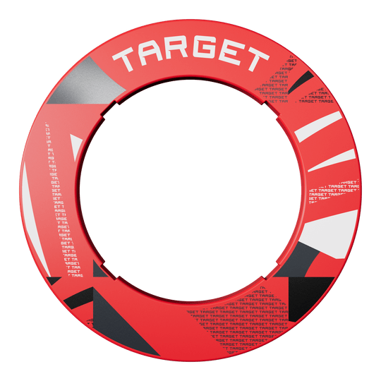 Hier ist eine zweite rote Dartboard-Umrandung mit Muster dargestellt. Die Farbe hebt sich ab.