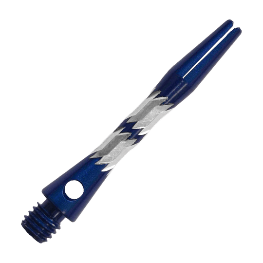 Tiges en aluminium Bulls NL Minor - Bleues - 33 mm Das Bild zeigt Bulls NL Minor Aluminium Shafts in Blau, 33 mm. Sie sind speziell für den Einsatz bei Dartpfeilen gefertigt.