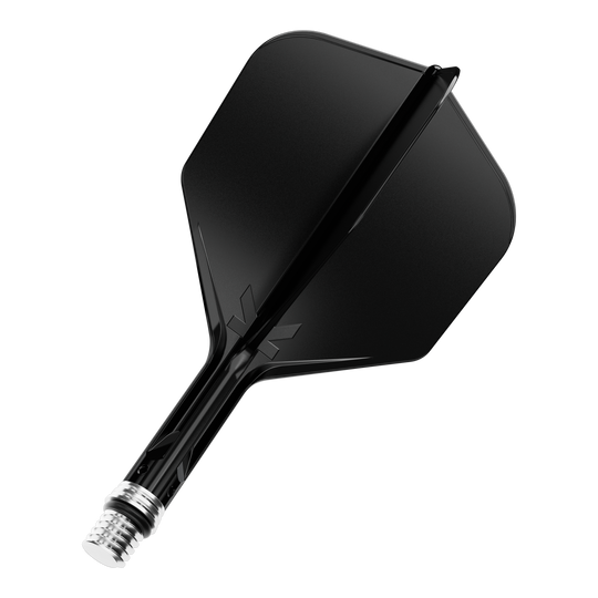 Ailerons Target K-Shift No6 - Noir Gezeigt ist ein einzelner Dart Flight in Schwarz, Modell KShift No6, 19mm. Es ist ein Zubehörteil von Target.