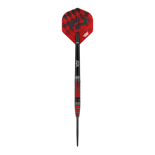 Bulls NL Florian Price Steeldarts - 23 g Bulls NL Florian Preis Steeldarts - 23g abgebildet. Die Darts sind in einer Nahaufnahme zu sehen.