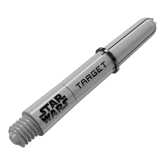 Poignées Target Star Wars ProGrip - Grises Dieses Bild scheint einen Target Star Wars Pro Grip Shaft in Grau, 34 mm zu präsentieren. Es handelt sich um eine weitere Perspektive der kurzen Variante.