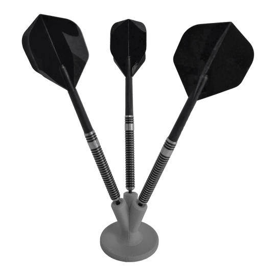 Porte-fléchettes compact NYT Studio Das Bild zeigt einen kompakten Dart-Halter in Grau. Ein funktionales Zubehörteil für Dartspieler.