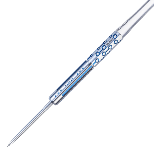 Fléchettes en acier Caliburn Starships Series Demeter - 23 g Das Bild zeigt die Caliburn Starships Series Demeter Steeldarts mit einem Gewicht von 23g. Die Steeldarts sind detailliert dargestellt.