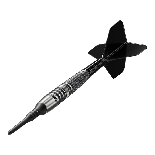 Fléchettes souples Target Japan Black Marque Lumiere GEN3 - 18,5 g Das Bild zeigt einen Target Japan Black Marque Lumiere GEN3 Softdart mit einem Gewicht von 18,5g. Der Dartpfeil hat ein elegantes, schwarzes Design und eine strukturierte Griffzone.