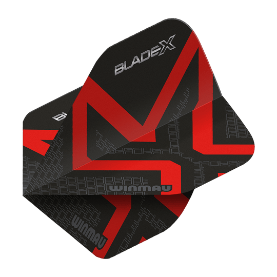 Ailettes standard Winmau Prism Delta Blade X Rouge Métallisé n° 2 Hier sieht man den Winmau Prism Delta Blade X Metallic Red No2 Standard Flight. Das Produkt ist rot und wird für Dartpfeile verwendet.