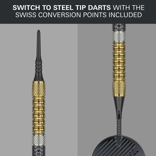 Fléchettes souples Target Raymond Van Barneveld GEN6 Das Bild zeigt die Target Raymond Van Barneveld GEN6 Softdarts. Diese Softdarts sind ideal für elektronische Dartautomaten.