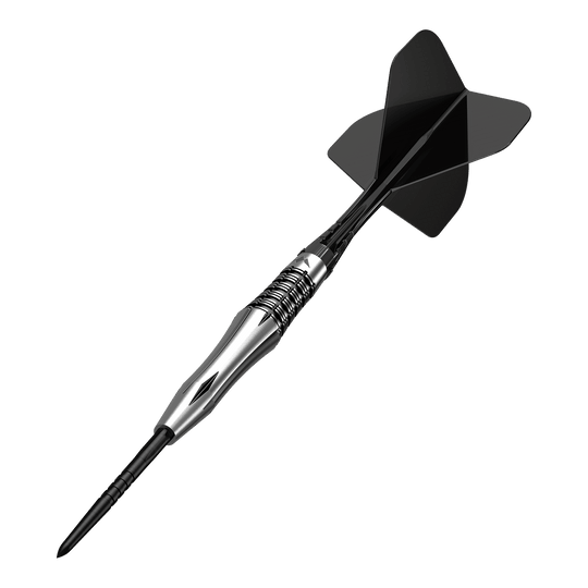 Gezeigt werden die Mission Katana Steeldarts. Diese Darts sind für Präzision und Langlebigkeit bekannt.