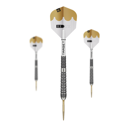 Fléchettes en acier Target Redux 03 Swiss Point Das Bild zeigt ein Set der Target Redux 03 Swiss Point Steeldarts. Das Set ist ideal für jeden Dartliebhaber.