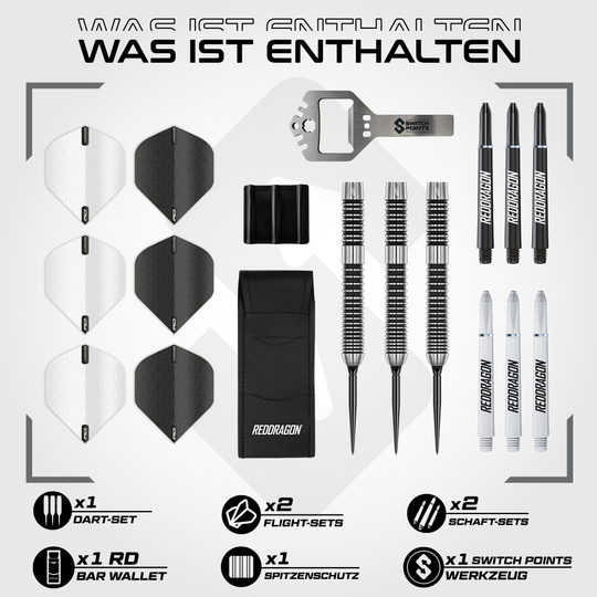 Fléchettes en acier Red Dragon Pegasus Switch Point Hier siehst du die Red Dragon Pegasus Switch Point Steeldarts. Diese Steeldarts bieten ein präzises Wurferlebnis.