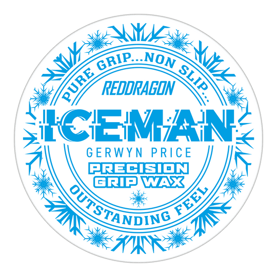Cire pour les doigts Red Dragon Gerwyn Price Iceman Precision Grip Wax Das Bild zeigt eine runde Dose des Produkts "Red Dragon Gerwyn Price Iceman Precision Grip Wax". Auf der Dose steht in blauer Schrift, dass das Wachs für einen reinen und rutschfesten Griff sowie ein herausragendes Gefühl sorgt.