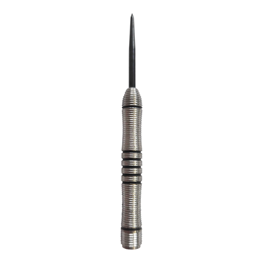 Corps de fléchettes en acier McDart Black Ring - 24 g Dieses Bild zeigt die McDart Black Ring Steeldart-Barrels - 24g. Die Barrels sind schwarz und besitzen eine gerillte Oberfläche.