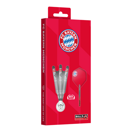 Fléchettes en acier tungstène Bulls FC Bayern Munich Das Bild zeigt die Bulls FC Bayern München Tungsten Steeldarts. Diese Steeldarts sind für Liebhaber des Vereins gedacht.