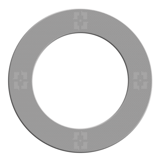 Cadre de cible de fléchettes McDart Precision Nano Das Bild zeigt einen Artikel mit dem Namen MSF-K3_McDart_Precision_Nano_Dartboard_Surround_Grau_2. Es handelt sich wohl um einen grauen Dartboard-Surround von McDart.