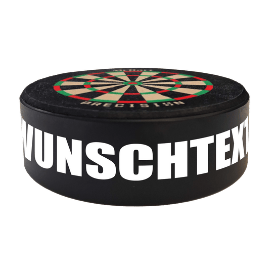 Cible de fléchettes miniature McDart Precision avec texte personnalisé Das Bild zeigt das Produkt mit dem Dateinamen 765_McDart_Mini_Precision_Dartboard_Darthalter_2_Impact. Es handelt sich um ein Dartartikel von McDart.