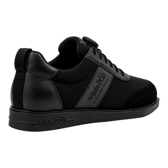 Chaussures de fléchettes Triple20 en textile avec fermeture torsadée - Noires