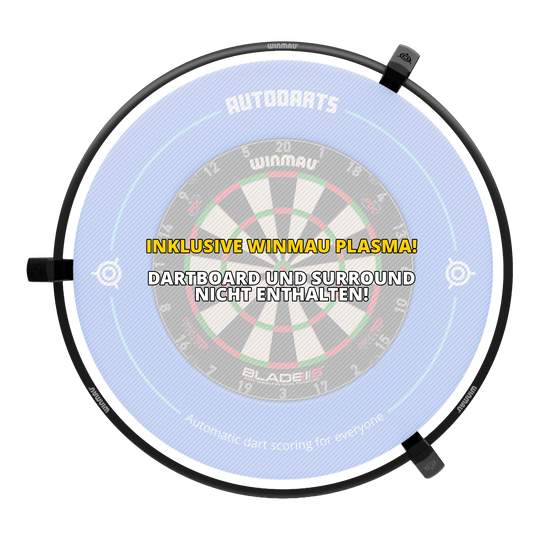 Das Bild zeigt Autodarts Vantage Auto-Scoring-System. Es handelt sich vermutlich um ein automatisches Punktezählsystem für Dartspiele.