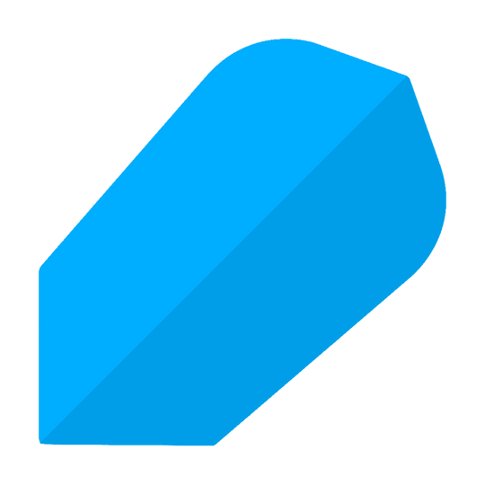 Vols fins Poly-Plain bleus Dies ist ein blauer Poly-Plain Slim Flight. Der Flight ist für Dartpfeile und hat eine schlanke Form.