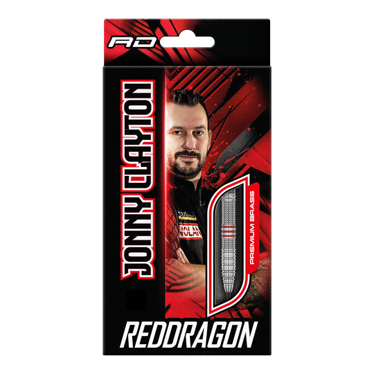 Fléchettes en acier laitonné Red Dragon Jonny Clayton - 21 g Red Dragon Jonny Clayton Brass Steeldarts - 21 g abgebildet. Die Darts sind für präzises Steeldart-Spiel geeignet.