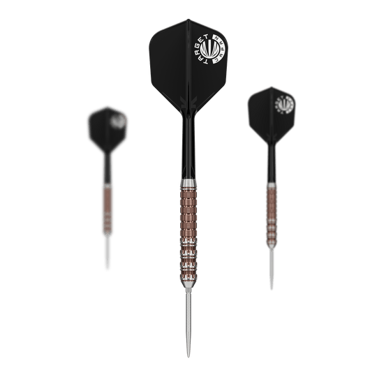 Fléchettes en acier Target Japan Prime Series George Nishitani Raptor GEN6 Swiss Point Target Japan Prime Series George Nishitani Raptor GEN6 Swiss Point Steeldarts sind abgebildet. Das Produkt ist für professionelle Dartspieler geeignet.