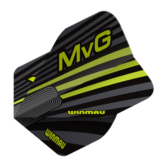 Vols standard Winmau Prism Delta MvG Gris Vert n° 2 Das Bild zeigt die Winmau Prism Delta MvG Grey Green No2 Standard Flights. Es handelt sich um Dart-Flights in Grau und Grün.