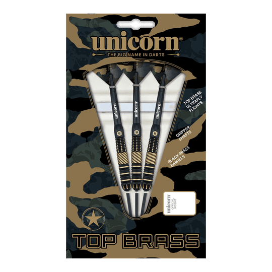 Fléchettes en acier Unicorn Top Brass V2 - 19 g