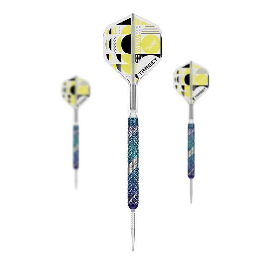 Fléchettes en acier Target Luke Littler Edge Swiss Point Hier sieht man die Target Luke Littler Egde Swiss Point Steeldarts im Set. Das Set ist ideal für Dartspieler, die professionelle Ausrüstung suchen.