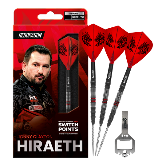 Fléchettes en acier Red Dragon Jonny Clayton Hireath Switch Point Zu sehen sind Red Dragon Jonny Clayton Hireath Switch Point Steeldarts. Sie haben eine markante Optik und sind ideal für Dartspieler geeignet.