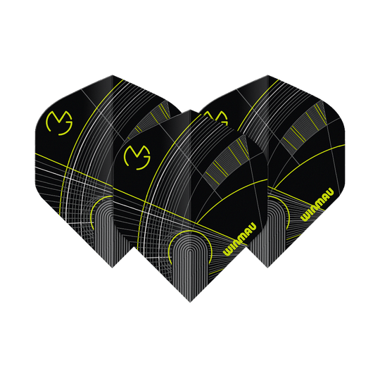 Vols standard Winmau Prism Delta MvG Noir Vert n°2 Abgebildet sind Winmau Prism Delta MvG Black No2 Standard Flights. Das Flight-Set verfügt über ein markantes Design.