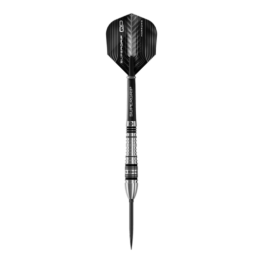 Fléchettes en acier Harrows Supergrip Bomb Quick Point Das Bild zeigt die Harrows Supergrip Bomb Quick Point Steeldarts. Die Darts sind für präzises Werfen im Dartspiel entwickelt.