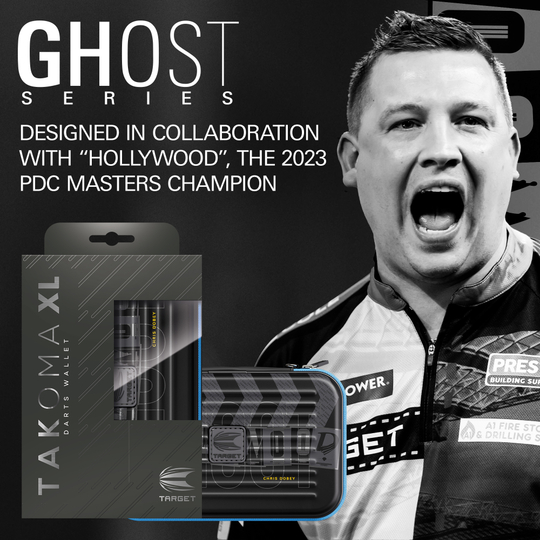 Étui à fléchettes Takoma XL Ghost Series Chris Dobey Das Bild zeigt das Takoma XL Ghost Series Chris Dobey Dartcase. Das Dartcase schützt Dartzubehör vor Beschädigungen.