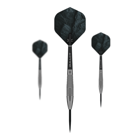Fléchettes en acier Bullet Monolith Bullet Monolith Steel Darts sind dargestellt. Es handelt sich um ein Set von Steeldarts aus der Bullet Monolith Serie.