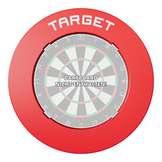 Target à encoches pour fléchettes Auf dem Bild ist eine runde rote Umrandung für ein Dartboard. Sie erscheint matt und gleichmäßig.