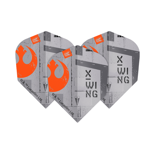 Cible Star Wars ProUltra X-Wing n°6 Vols Dieses Bild zeigt das Produkt Target Star Wars ProUltra X-Wing No6 Flights. Es handelt sich um Dart-Flights mit Star Wars X-Wing Motiv.
