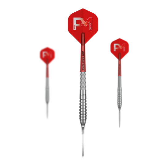 Fléchettes en acier Precise 180 Paul Meyer Version 1 Das Produkt ist die Precise 180 Paul Meyer Version 1 Steeldarts. Perfekt für professionelle Dartspieler geeignet.