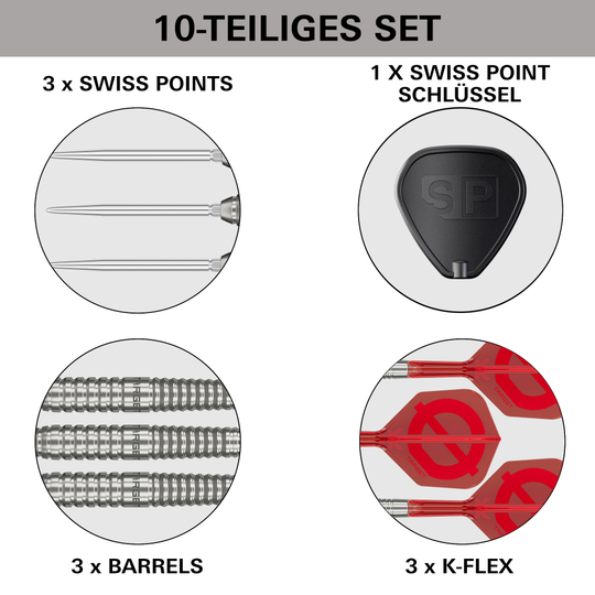 Groupe cible O 01 Fléchettes en acier Swiss Points