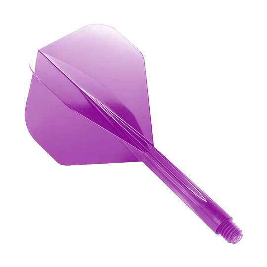 Condor Axe Purple Flight System Standard Auf dem Bild ist ein lilafarbener Dart-Flight mit integriertem Shaft zu sehen. Es handelt sich um das Produkt „Condor Axe Purple Flight-System Standard“.