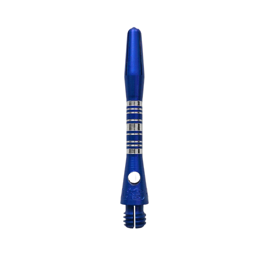 Tiges en aluminium Bulls NL Supra - Bleues - 34 mm Bulls NL Supra Aluminium Shafts in Blau und 34 mm Länge werden dargestellt. Diese Dartschäfte sind besonders robust und für präzises Werfen geeignet.