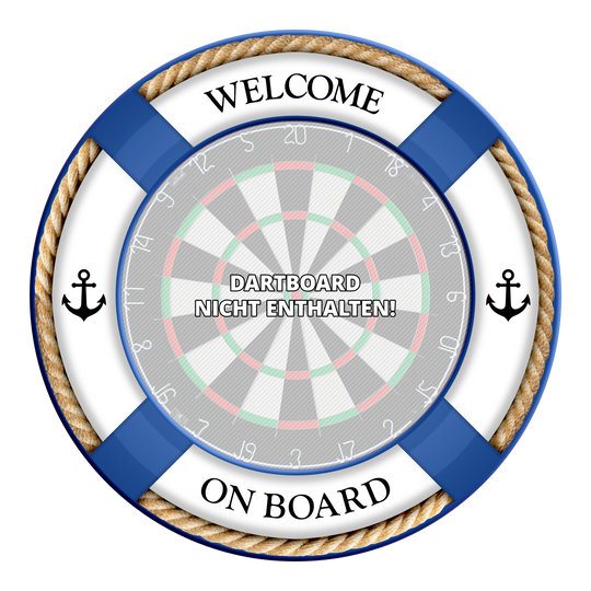Cadre de cible McDart On Board - Avec texte personnalisé Das Bild zeigt ein Produkt namens MSF-G1 McDart OnBoard Dartboard Surround Blau. Es handelt sich vermutlich um einen blauen Dartboard-Surround von McDart.