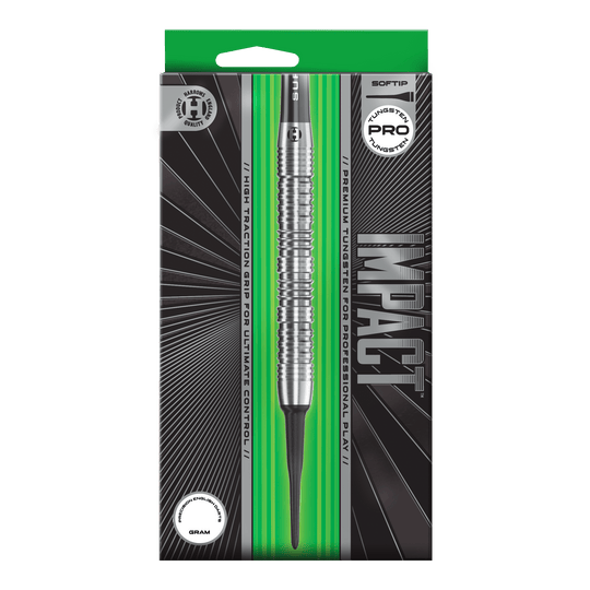 Fléchettes souples Harrows Impact Hier sind die Harrows Impact Softdarts dargestellt. Man sieht Details des Produktes aus einer weiteren Ansicht.