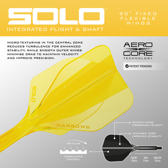 Système de flèche Harrows Solo No6 - Jaune Abgebildet ist das Harrows Solo No6 Flight-Shaft-System in Gelb. Dieses Produkt wird als Teil für Dartpfeile verwendet.