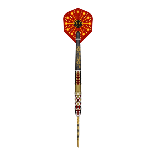 Fléchettes en acier Shot Goths Alaric Turbo Point - 23 g Abgebildet ist ein Set der Shot Goths Alaric Turbo Point Steeldarts mit 23g Gewicht. Die Steeldarts werden für professionelle Dartspieler empfohlen.
