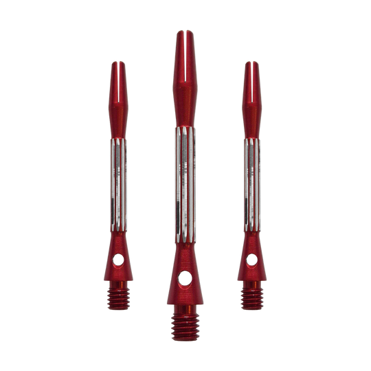 Tiges en aluminium Bulls NL Flash 2 - Rouge - 46 mm Die Bulls NL Flash 2 Aluminium Shafts in Rot werden hier als Set gezeigt. Sie sind 46 mm lang und aus Aluminium gefertigt.