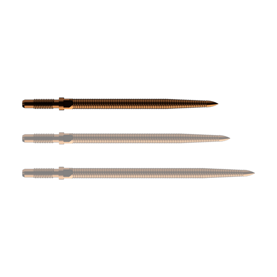 Pointes de fléchettes convertibles Bulls NL - Micro Grip - Bronze Auf dem Bild ist eine Dartspitze abgebildet. Es handelt sich um BullsNL Convertible Point mit Micro Grip in Bronze und 32mm Länge.