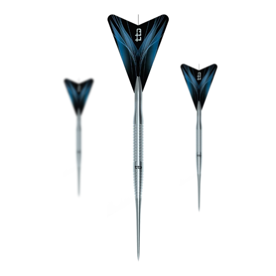 Caliburn TTD Complete Titanium T3 Fléchettes en acier argenté - 7 g Zu sehen ist das Set Caliburn TTD Complete Titanium T3 Silver Steeldarts - 7g. Es handelt sich um ein silbernes Dartset aus Titan mit einem Gewicht von 7 Gramm pro Dart.