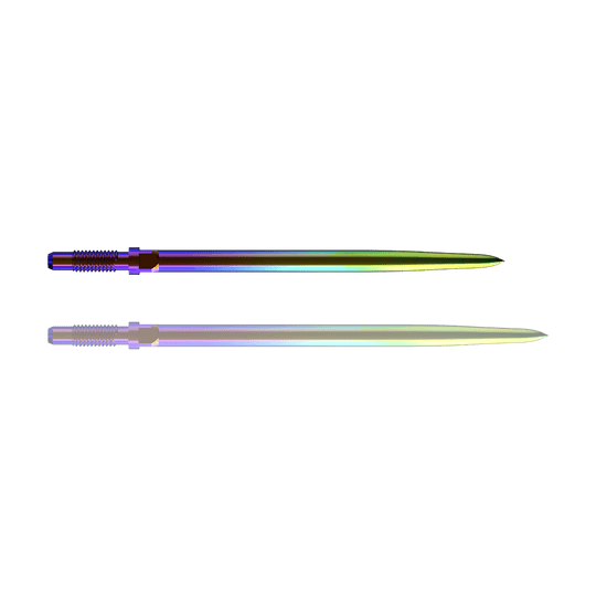 Pointes de fléchettes convertibles Bulls NL - Lisse - Arc-en-ciel Ein Bild mit dem Dateinamen BU57716_BullsNL_Convertible_Points_Smooth_Rainbow_36mm_1. Es zeigt vermutlich einen Dartspitzen-Artikel in Regenbogenfarben.