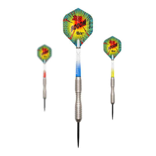 Fléchettes en acier Karella Comic Line CL-3 - 24 g Dieses Bild zeigt ein Set der Karella Comic Line CL-3 Steeldarts mit 24 Gramm Gewicht. Das Set eignet sich ideal für Präzisionswürfe.