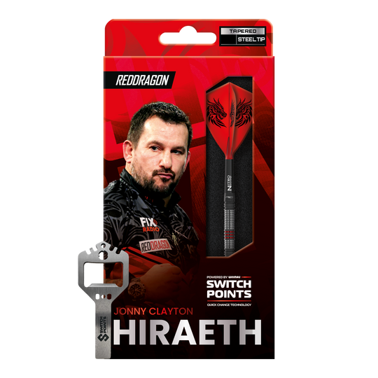 Fléchettes en acier Red Dragon Jonny Clayton Hireath Switch Point Red Dragon Jonny Clayton Hireath Switch Point Steeldarts sind abgebildet. Die Darts zeichnen sich durch ihr elegantes Design und hochwertige Verarbeitung aus.